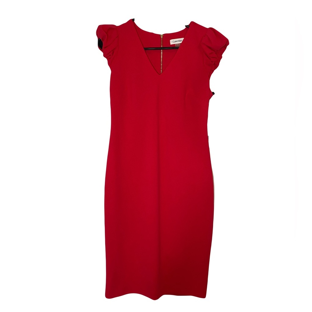 Calvin Klein Fuchsia Puff Sleeve Dress